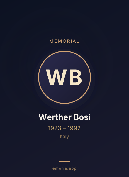 Memorial portrait of Werther Bosi