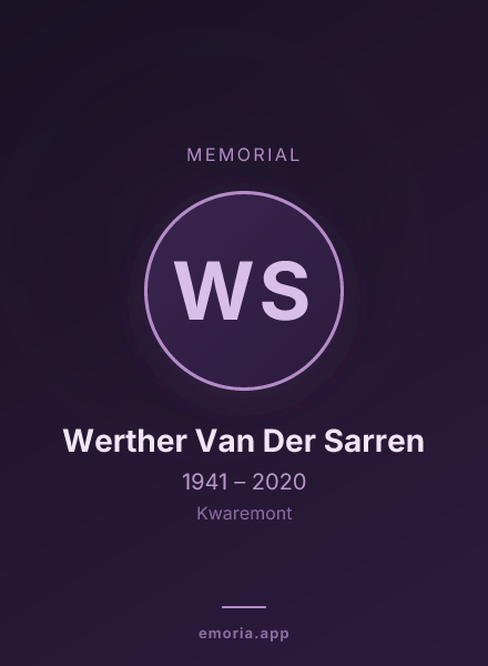 Memorial portrait of Werther Van Der Sarren