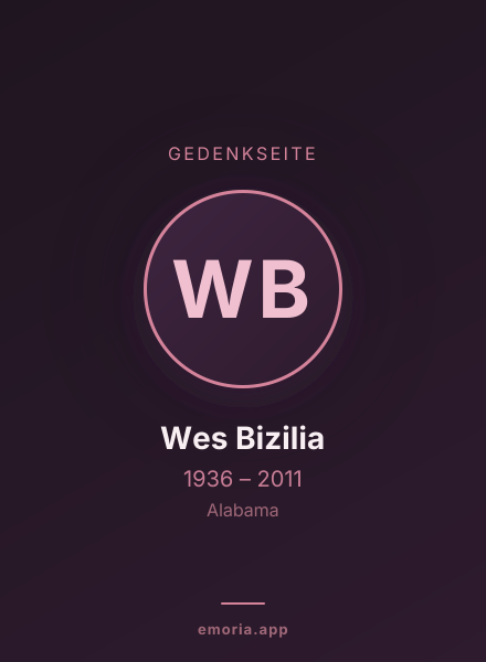 Gedenkportrait von Wes Bizilia