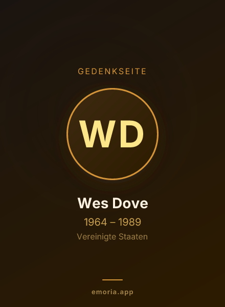 Gedenkportrait von Wes Dove