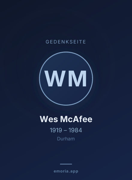 Gedenkportrait von Wes McAfee
