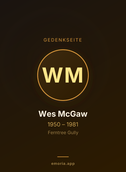 Gedenkportrait von Wes McGaw