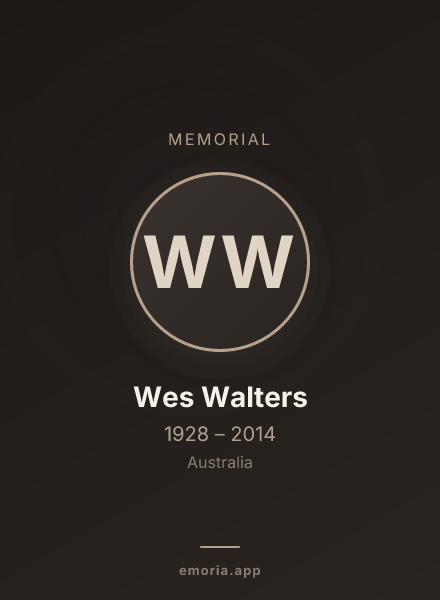 Memorial portrait of Wes Walters