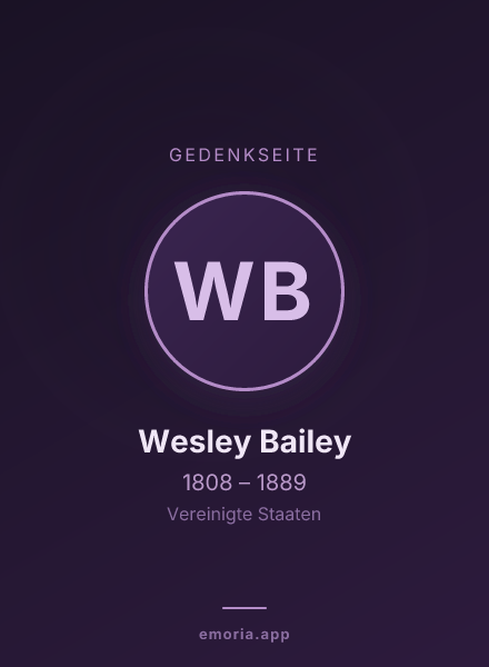 Gedenkportrait von Wesley Bailey