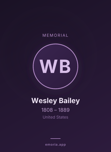 Memorial portrait of Wesley Bailey