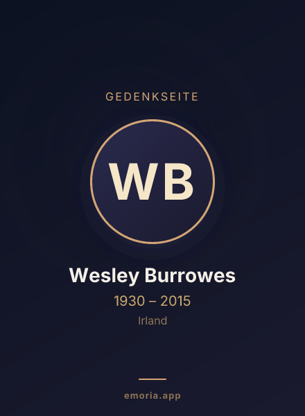 Gedenkportrait von Wesley Burrowes