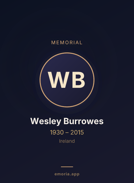 Memorial portrait of Wesley Burrowes