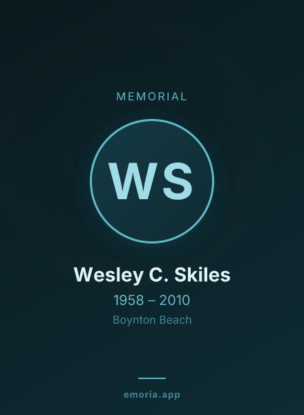 Memorial portrait of Wesley C. Skiles