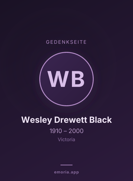 Gedenkportrait von Wesley Drewett Black