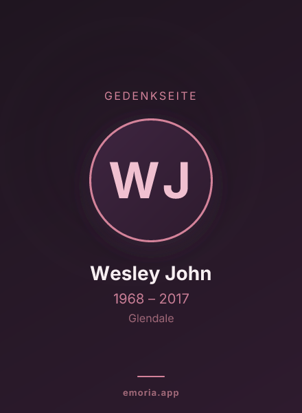 Gedenkportrait von Wesley John