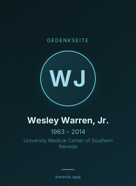 Gedenkportrait von Wesley Warren, Jr.