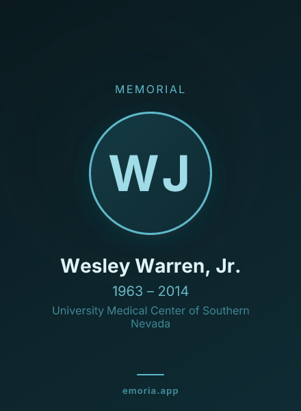 Memorial portrait of Wesley Warren, Jr.