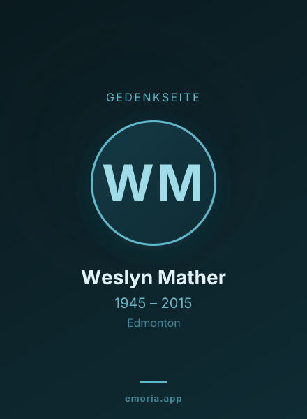 Gedenkportrait von Weslyn Mather
