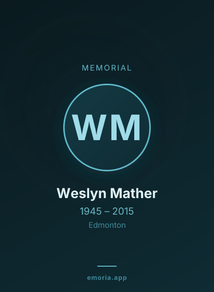 Memorial portrait of Weslyn Mather