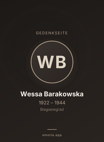 Gedenkportrait von Wessa Barakowska