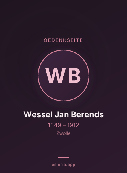 Gedenkportrait von Wessel Jan Berends