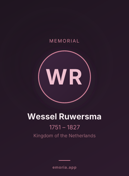 Memorial portrait of Wessel Ruwersma