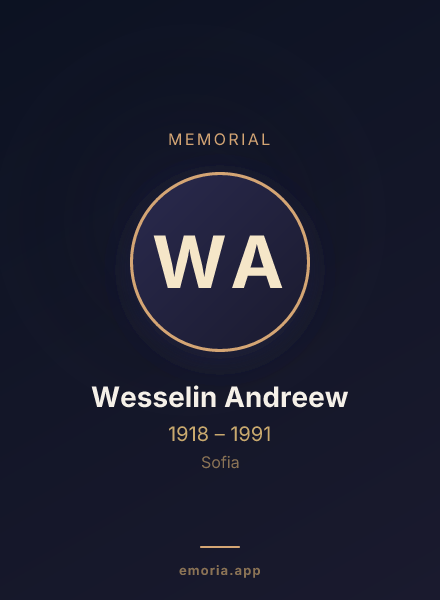 Memorial portrait of Wesselin Andreew