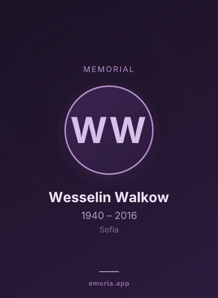 Memorial portrait of Wesselin Walkow