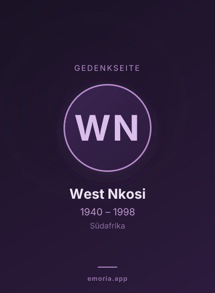 Gedenkportrait von West Nkosi