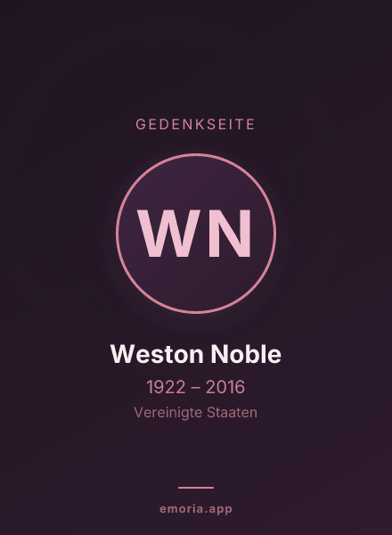 Gedenkportrait von Weston Noble