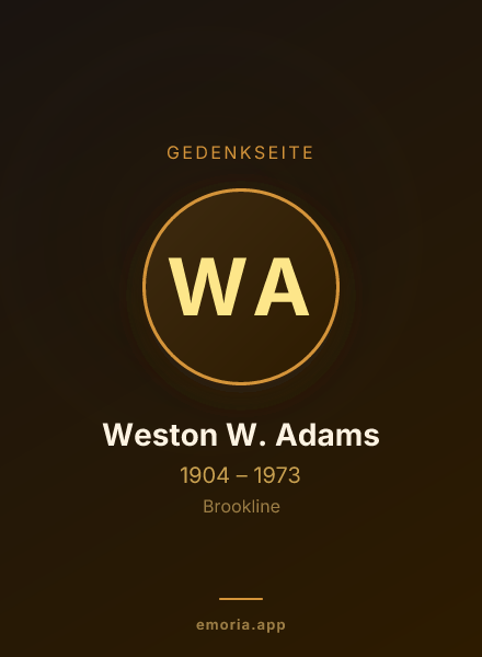 Gedenkportrait von Weston W. Adams