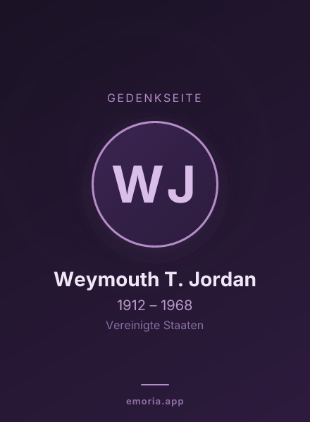 Gedenkportrait von Weymouth T. Jordan