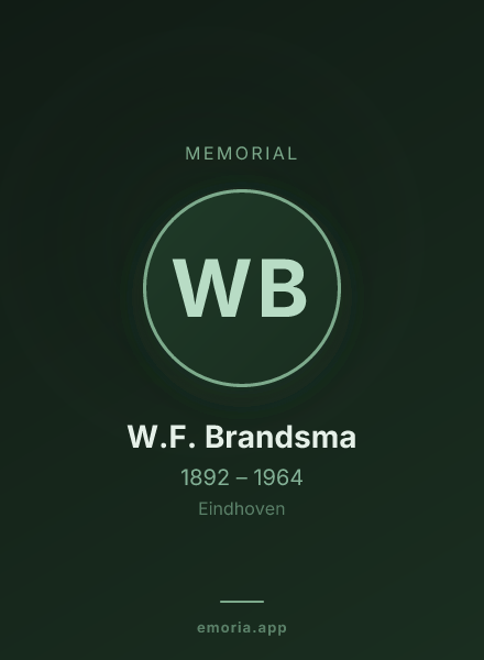 Memorial portrait of W.F. Brandsma