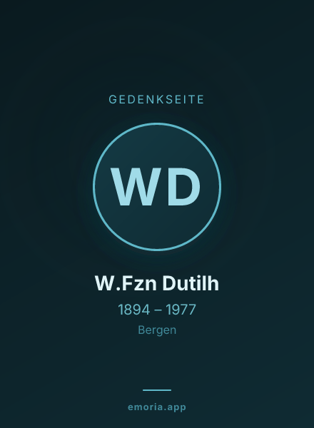 Gedenkportrait von W.Fzn Dutilh