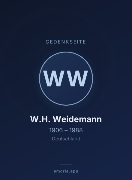 Gedenkportrait von W.H. Weidemann
