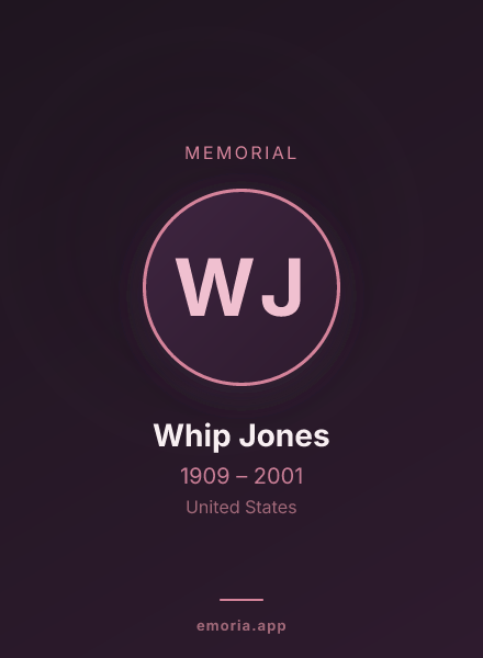 Memorial portrait of Whip Jones