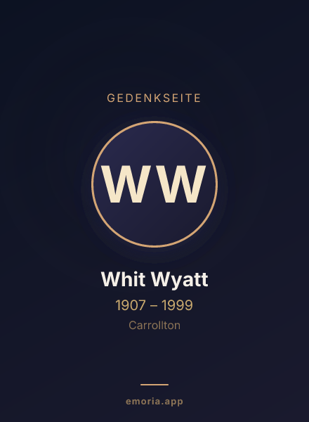 Gedenkportrait von Whit Wyatt