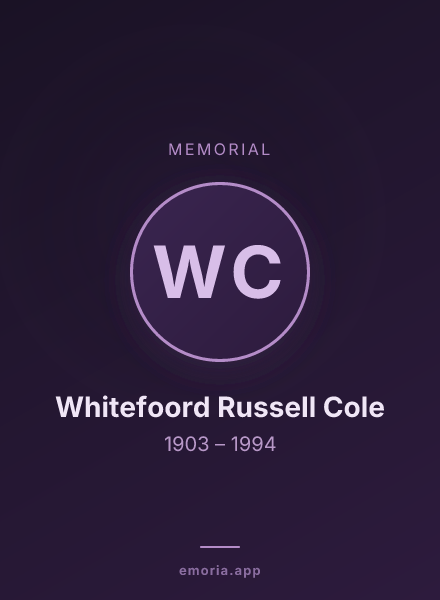 Memorial portrait of Whitefoord Russell Cole