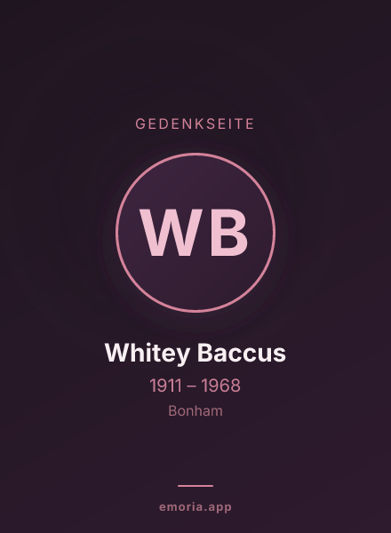 Gedenkportrait von Whitey Baccus