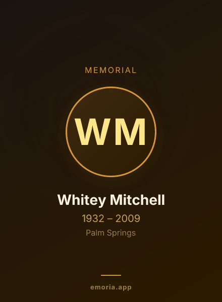 Memorial portrait of Whitey Mitchell