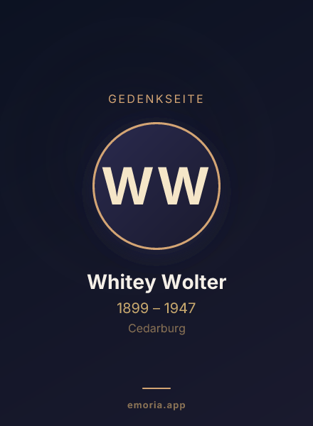 Gedenkportrait von Whitey Wolter