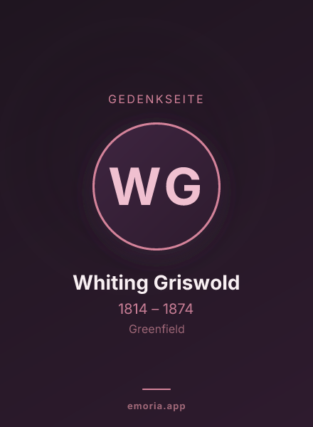 Gedenkportrait von Whiting Griswold