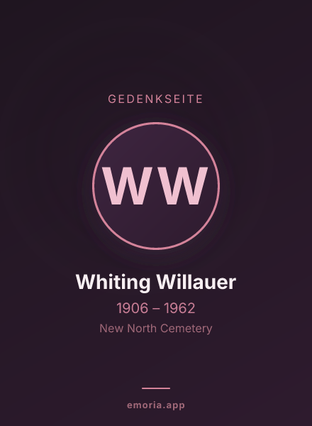 Gedenkportrait von Whiting Willauer