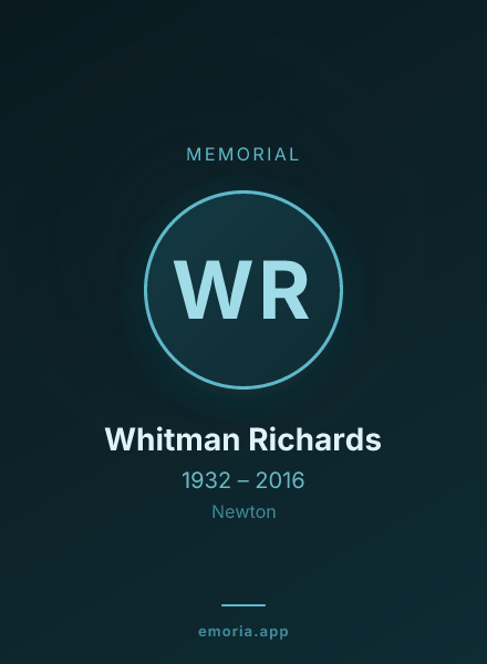 Memorial portrait of Whitman Richards
