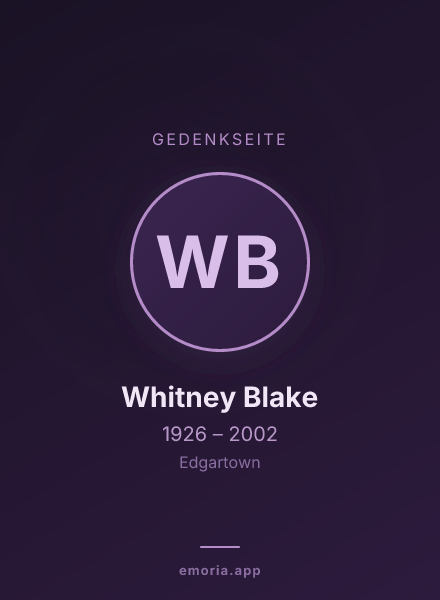 Gedenkportrait von Whitney Blake