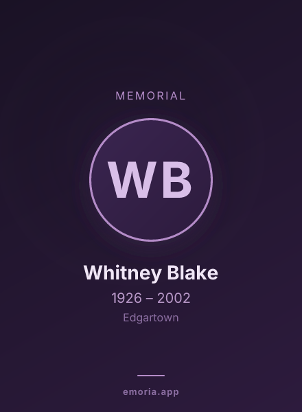 Memorial portrait of Whitney Blake