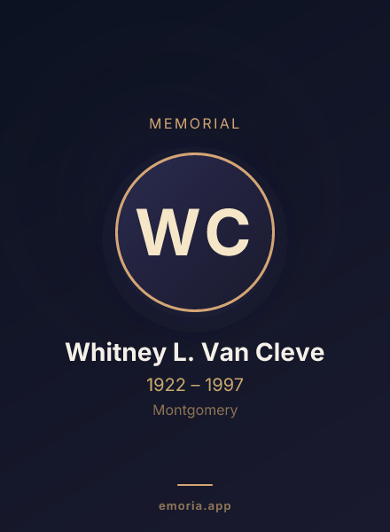 Memorial portrait of Whitney L. Van Cleve