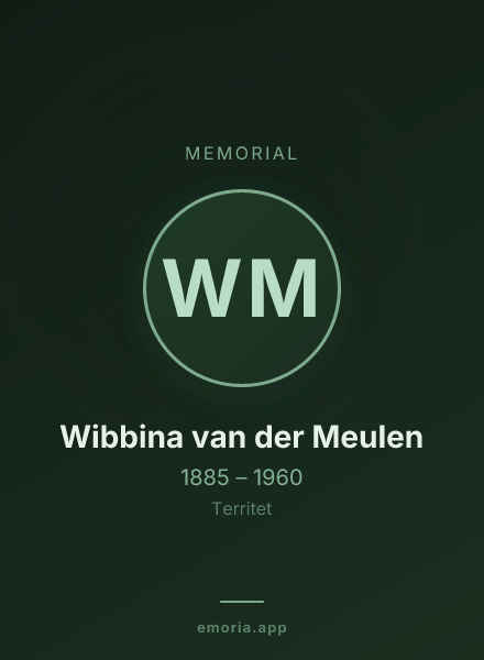 Memorial portrait of Wibbina van der Meulen
