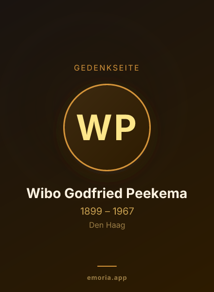 Gedenkportrait von Wibo Godfried Peekema