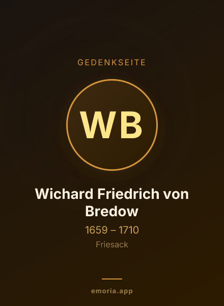 Gedenkportrait von Wichard Friedrich von Bredow