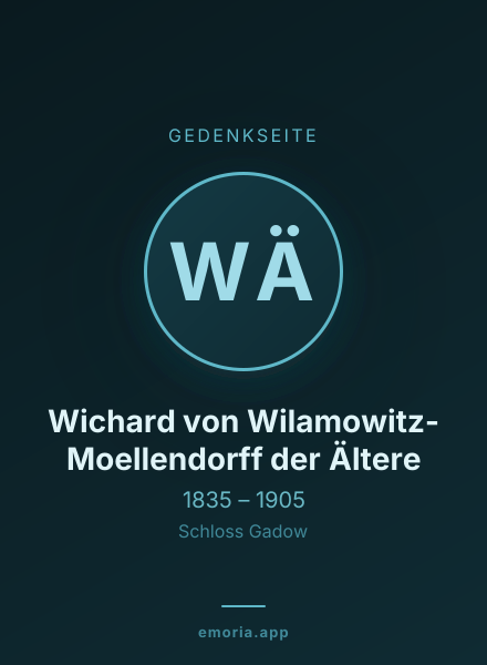 Gedenkportrait von Wichard von Wilamowitz-Moellendorff der Ältere