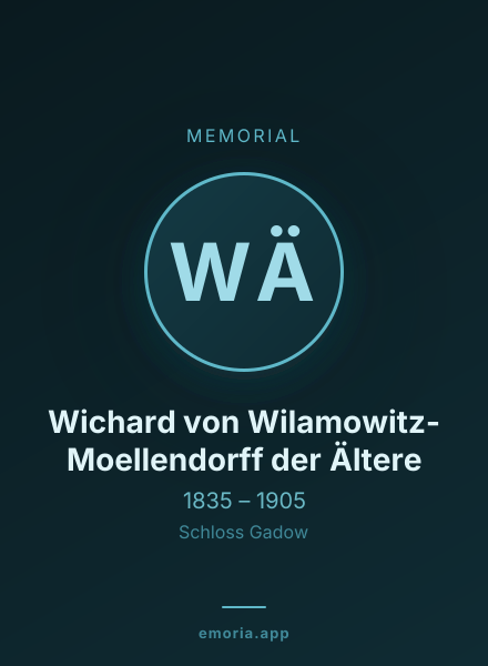 Memorial portrait of Wichard von Wilamowitz-Moellendorff der Ältere