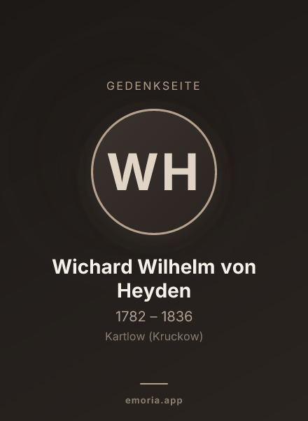Gedenkportrait von Wichard Wilhelm von Heyden