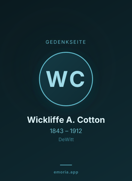 Gedenkportrait von Wickliffe A. Cotton