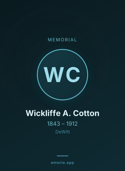 Memorial portrait of Wickliffe A. Cotton